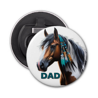 Paint Horse med Native Pärlor Flasköppnare