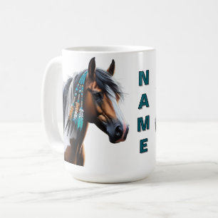 Paint Horse med Native Pärlor Kaffemugg
