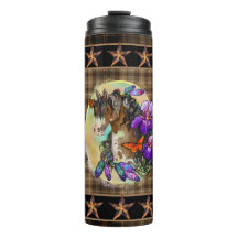 Paint Horse Mustang med Iris och butterflies