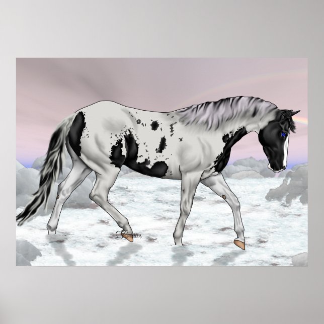 Paint Horse Mystical Clouded liggande Poster (Framsidan)