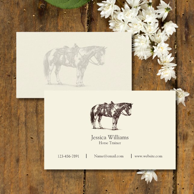 Paint Horse Western Training Business Cards Visitkort (Skapare uppladdad)