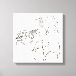 Paint it Elephant Zebra Camel Wrapped Canvas
