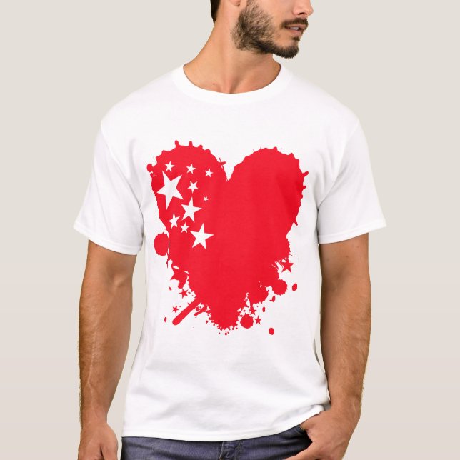 Paint Kärlek Heart T Shirt (Framsida)