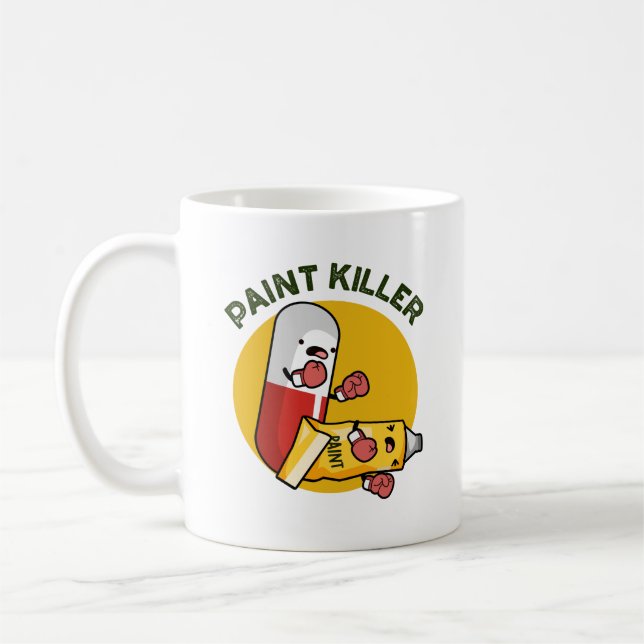 Paint Killer Funny Pill Pun Kaffemugg (Vänster)