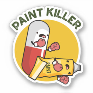 Paint Killer Funny Pill Pun Klistermärken