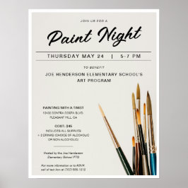 Paint Night Fundraiser Poster