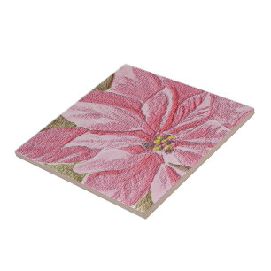 Paint Poinsettia jul Blomme Tile Kakelplatta