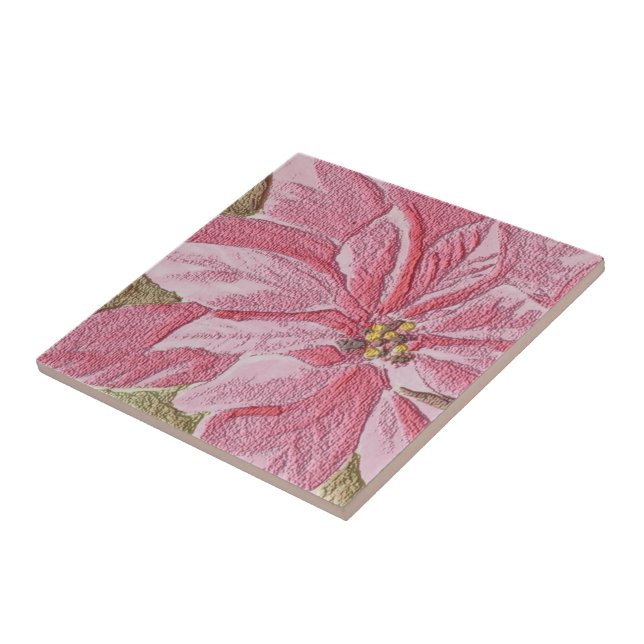 Paint Poinsettia jul Blomme Tile Kakelplatta (Sidan)
