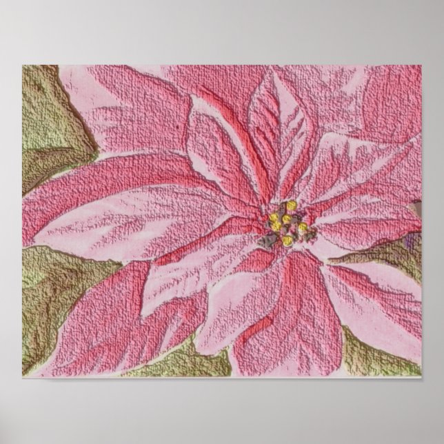 Paint Poinsettia jul Flower Poster (Framsidan)
