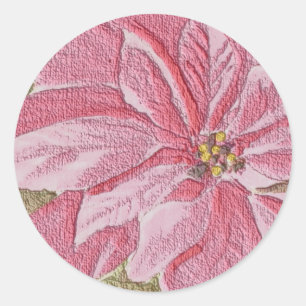 Paint Poinsettia jul Flower Runt Klistermärke