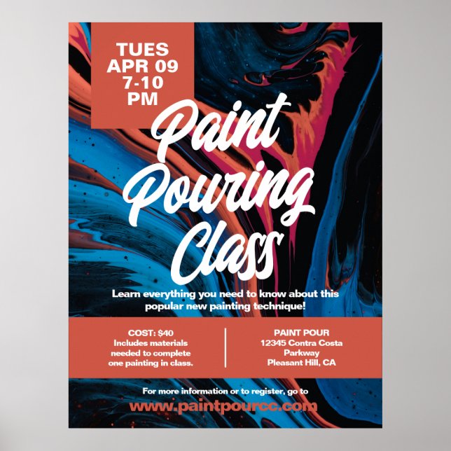 Paint Pour Class Poster (Framsidan)