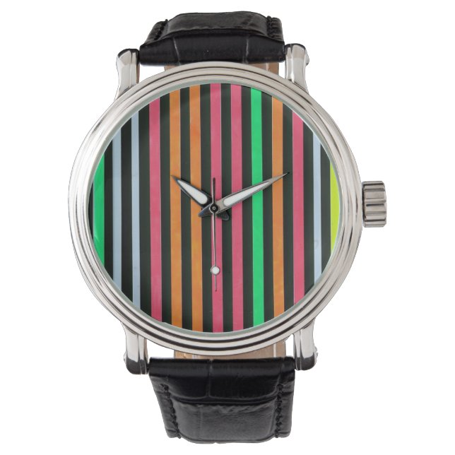 Paint Rainbow Rand Black Armbandsur (Framsida)