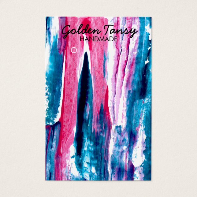 Paint Rand Earring Necklace Jewelry Visning Card Visitkort (Framsida)