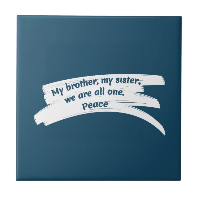 Paint-rensa fredsmeddelande kakelplatta (Framsidan)