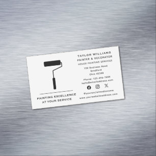 Paint Roller House Painting Services Social Media Magnetiska Visitkort