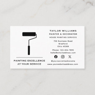 Paint Roller House Painting Services Social Media Visitkort