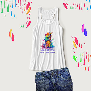 Paint Soaks Baby Dragon Funny Linne Med Racerback