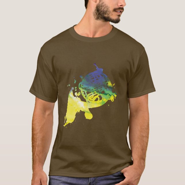 Paint Splat Horn Tee Shirt (Framsida)