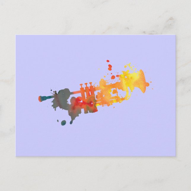 Paint Splat Trumpet Vykort (Framsida)