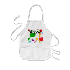 Paint Splats Personalized Kid's Apron Barnförkläde