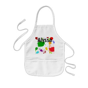 Paint Splats Personalized Kid's Apron Barnförkläde