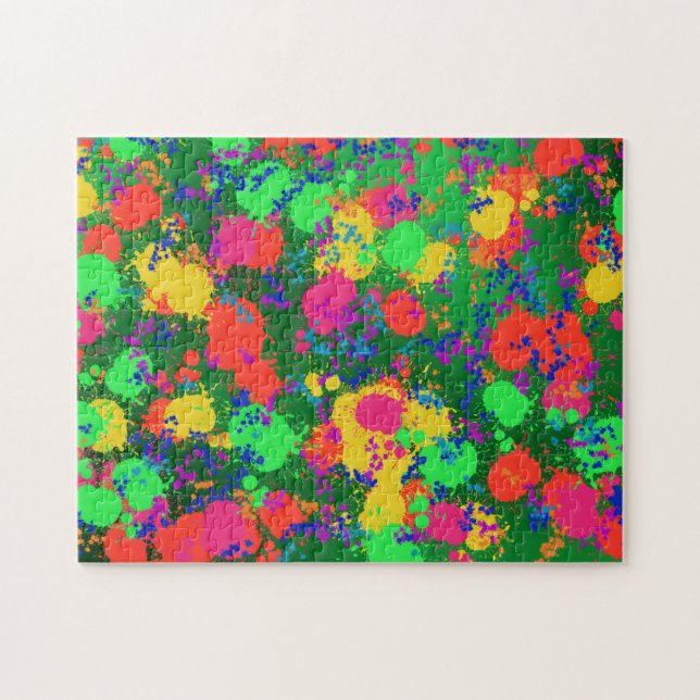 Paint Splatter Abstrakt Jigszawa puzzle Pussel (Horisontell)
