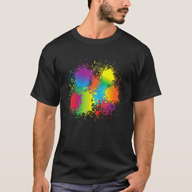 Paint Splatter Artist Painter Make Stänk Birthday T Shirt (Framsida)