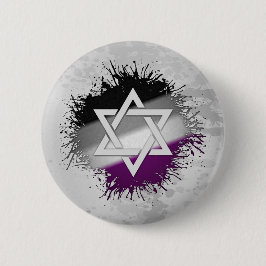 Paint Splatter ASexual Pride Star of David Symbol Knapp