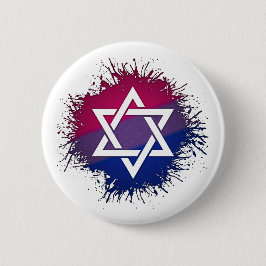 Paint Splatter Bisexual Pride Star of David Symbol Knapp