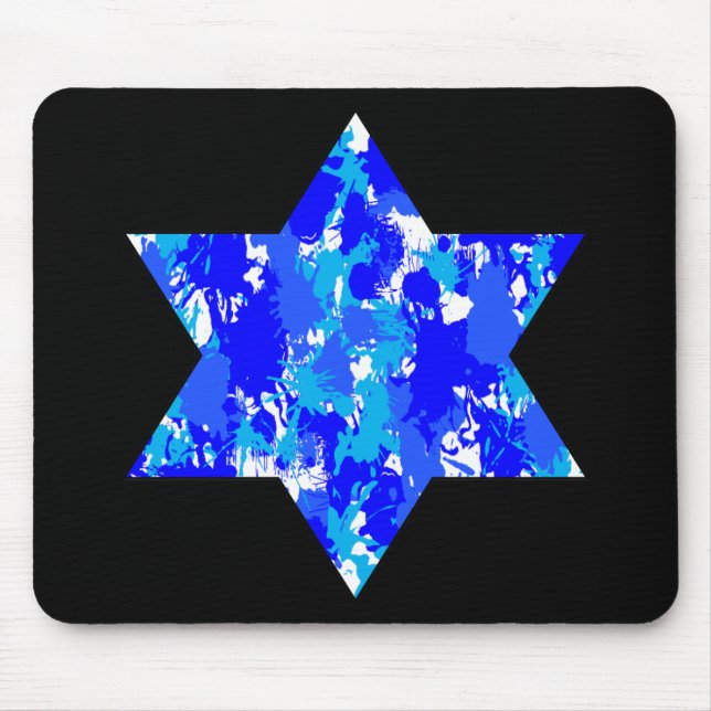 Paint Splatter Blue Jewish Star Musmatta (Framsidan)
