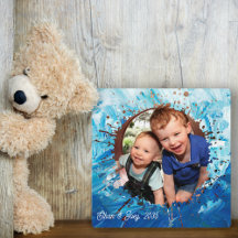 Paint Splatter Blue Kids Photo Ram