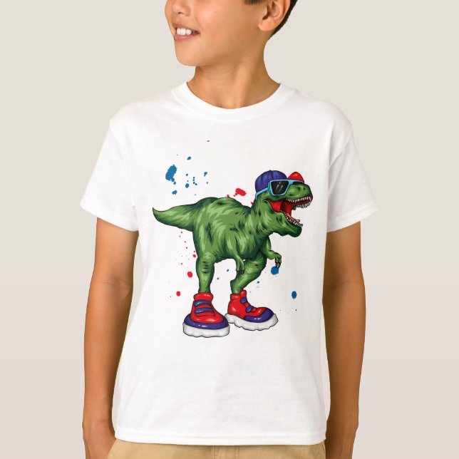 Paint Splatter Dinosaur T-Shirt (Framsida)