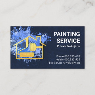 Paint Splatter Guld Home Push Visitkort