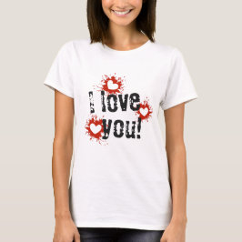 Paint Splatter Hearts, jag Kärlek du Women's T-Shi T Shirt