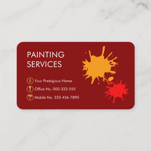 Paint Splatter Home Painting Painter Visitkort (Framsida)