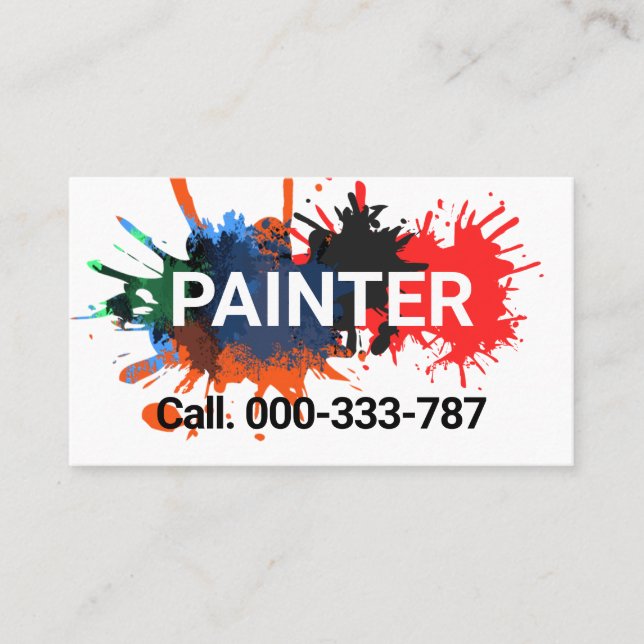Paint Splatter Painter Painter Painter Service Visitkort (Framsida)