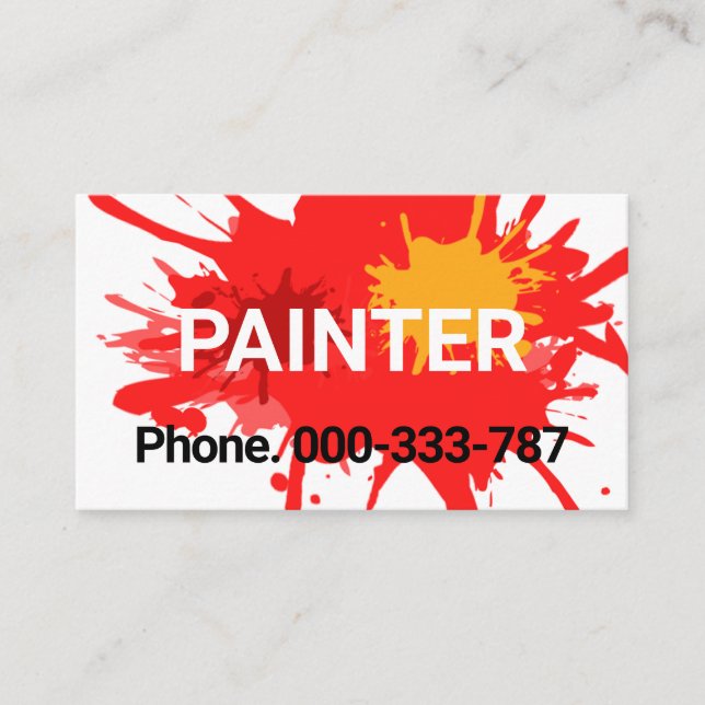 Paint Splatter Painter Service Visitkort (Framsida)