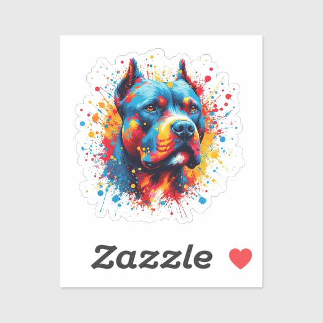 Paint Splatter Pitbull Klistermärken (Ark)