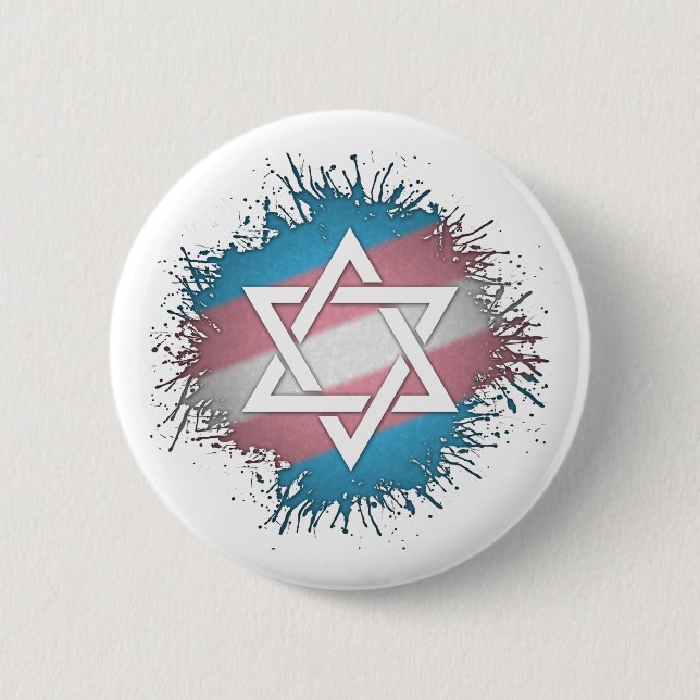 Paint Splatter Transgender Pride Star of David Knapp (Framsida)