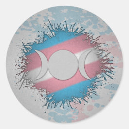 Paint Splatter TransgenderTriple Goddess Måne Runt Klistermärke