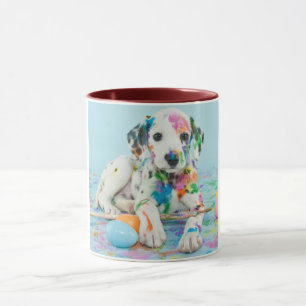 PAINT SPLATTERED DALMATIAN TVÅ TONED MUGG. MUGG
