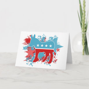 Paint Splatters Democrat Donkey Kort