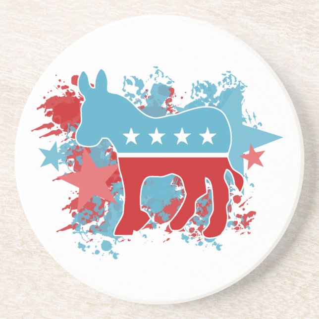 Paint Splatters Democrat Donkey Underlägg (Framsidan)