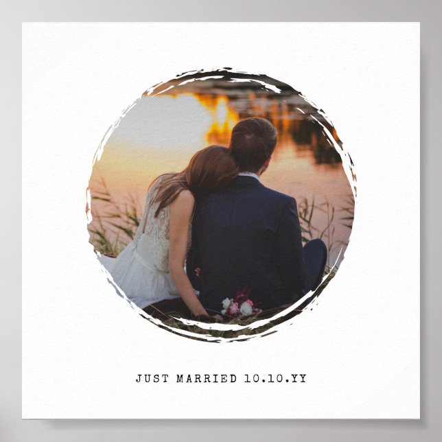 Paint Splotch Photo Kärlek i Ram i cirkel Poster (Framsidan)