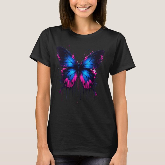 Paint Stänk Butterfly T Shirt (Framsida)