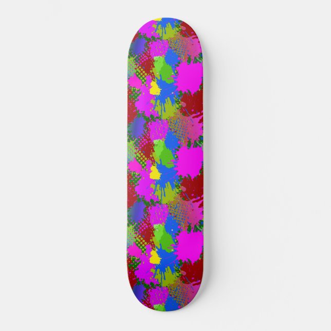Paint Stänk Mönster 3 Mini Skateboard Bräda 18,5 Cm (Framsida)