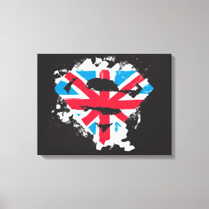 Paint Strokes British S-Shield Canvastryck