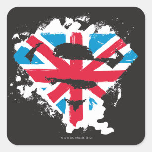 Paint Strokes British S-Shield Fyrkantigt Klistermärke