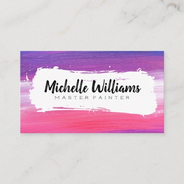 Paint Struktur | Konstnärliga penseldrag Visitkort (Framsida)