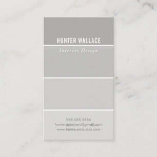 PAINT SWATCH CHIP modern decor ombre grått Visitkort